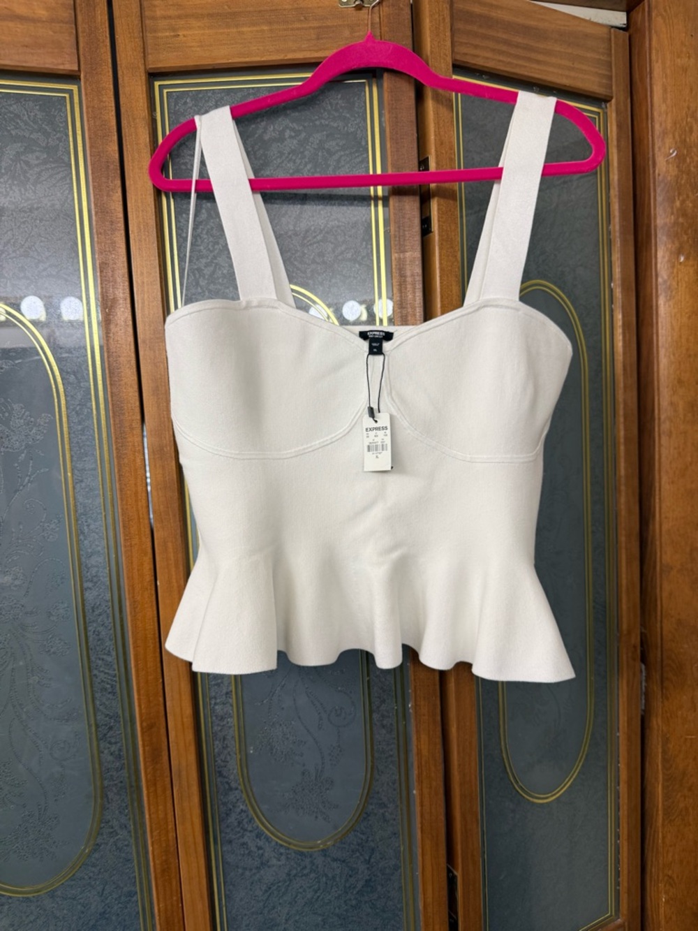 Express Ivory Peplum Bustier Crop Top, BRAND NEW